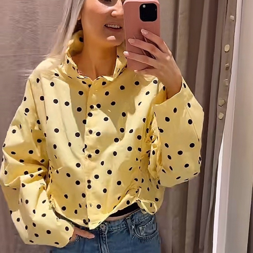 zara ruched viral polka dot jacket BNWOT